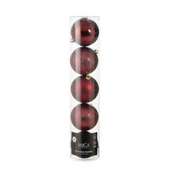 Bauble unbreakable d. red 5 pieces - d15cm