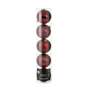 Bauble unbreakable d. red 5 pieces - d15cm