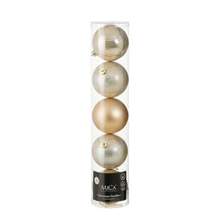 Bauble unbreakable cream 5 pieces - d15cm