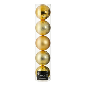 Bauble unbreakable gold 5 pieces - d20cm