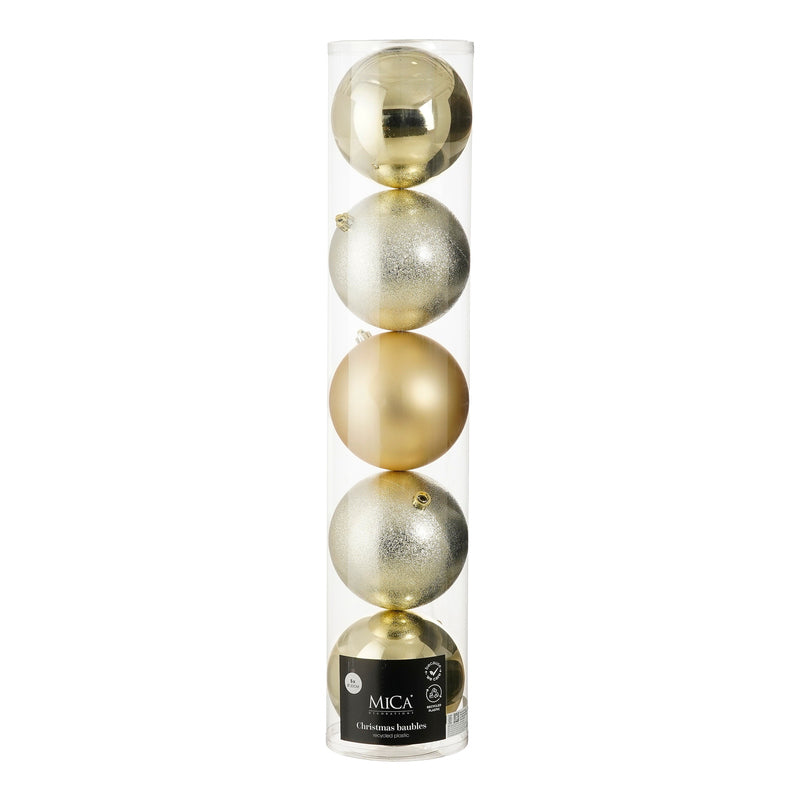 Bauble unbreakable champagne 5 pieces - d20cm