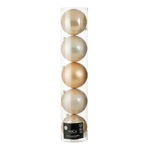 Bauble unbreakable cream 5 pieces - d20cm