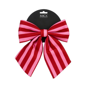Bow stripes pink - l20xw23xh3cm