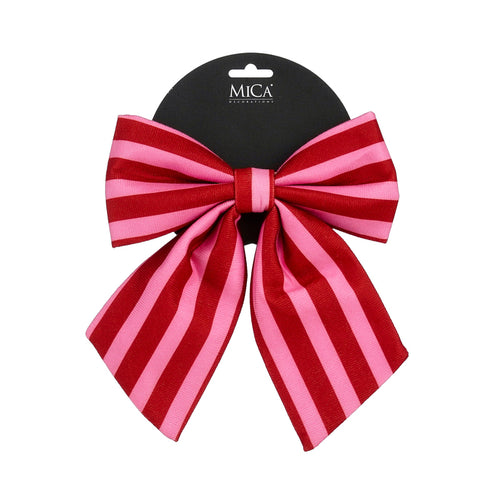 Bow stripes pink - l20xw23xh3cm