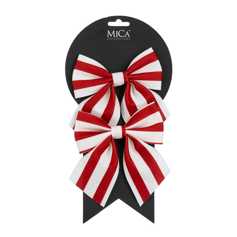 Bow stripes white 2 pieces - l12xb13cm