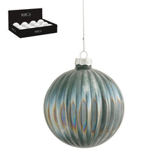 Bauble glass l. green 12 pieces display - d10cm