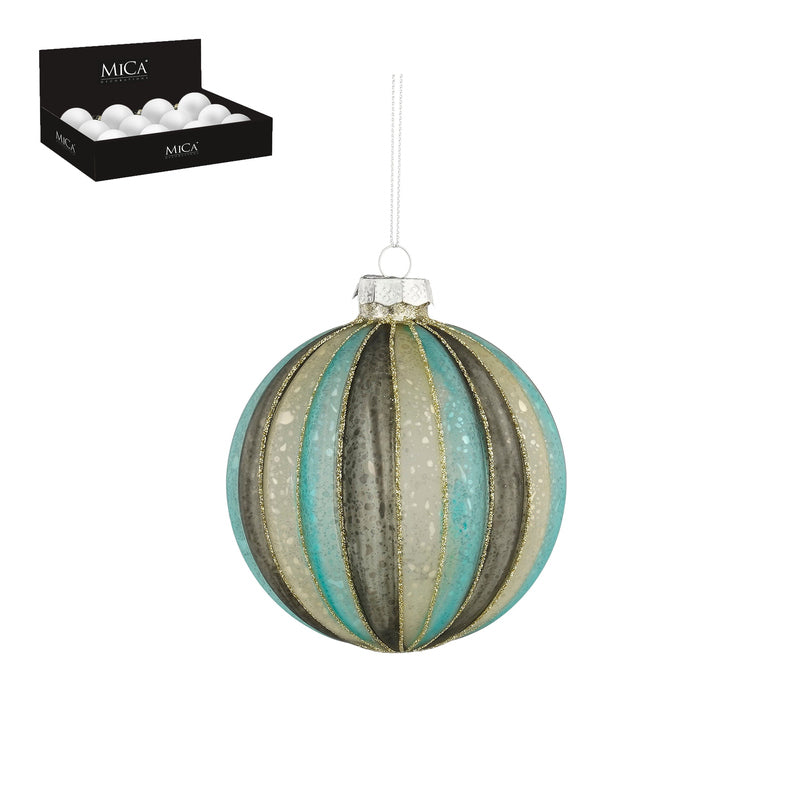 Bauble glass gold 12 pieces display - d10cm