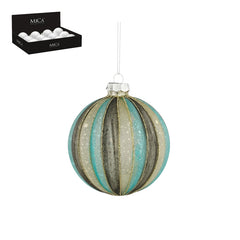 Bauble glass gold 12 pieces display - d10cm