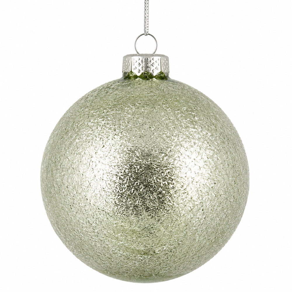 Bauble glass l. green d. green 2 assorted 12 pieces display - each at