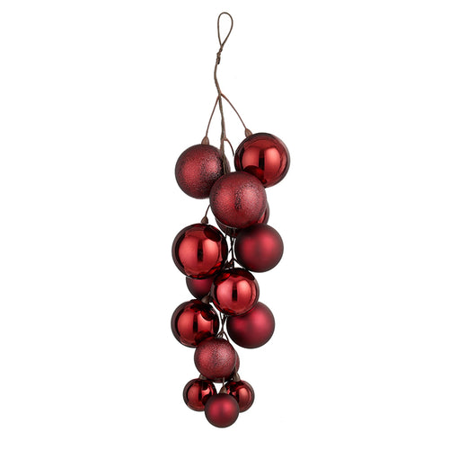Bauble unbreakable bundle d. red - l16xw16xh46cm