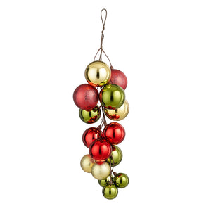 Bauble unbreakable bundle gold d. green red - l16xw16xh46cm