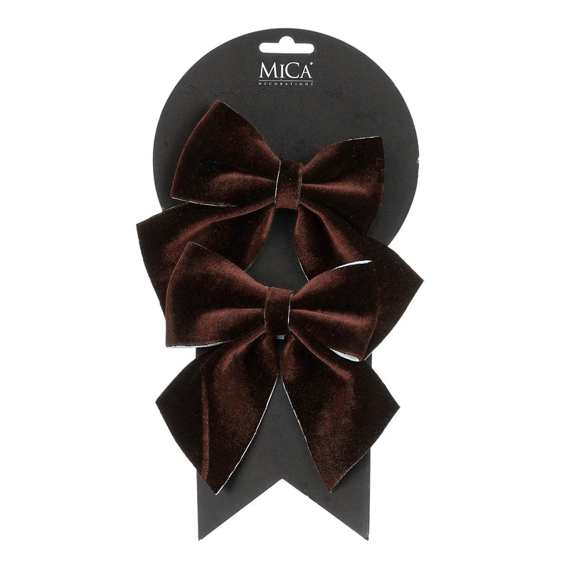 Bow d. brown 2 pieces - l12xw13cm