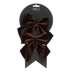 Bow d. brown 2 pieces - l12xw13cm