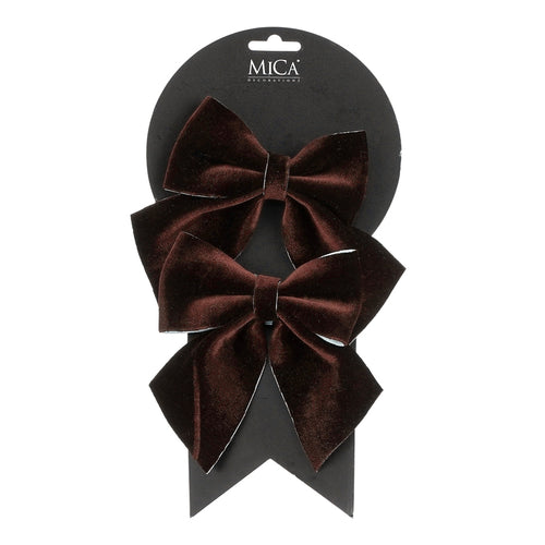 Bow d. brown 2 pieces - l12xw13cm