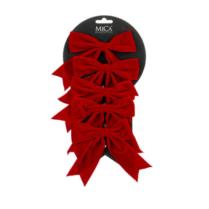 Bow red 6 pieces - l12xw14cm