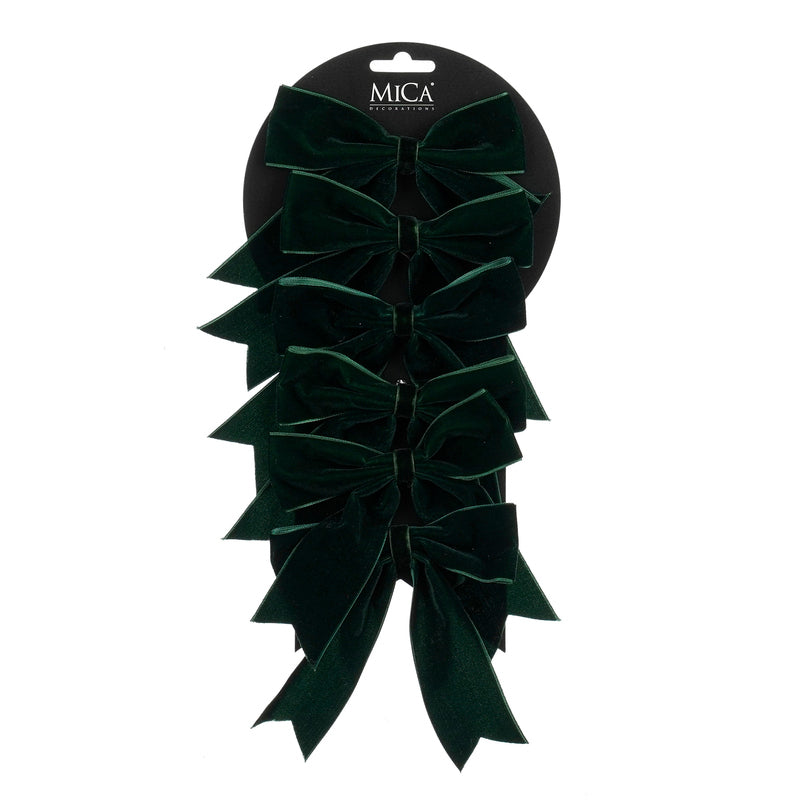 Bow green 6 pieces - l12xw14cm