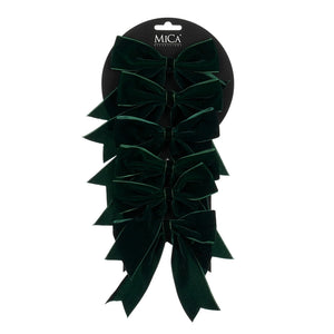 Bow green 6 pieces - l12xw14cm