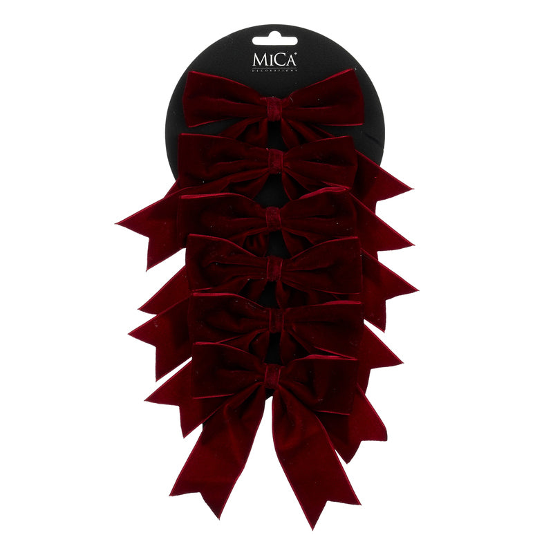 Bow d. red 6 pieces - l12xw14cm