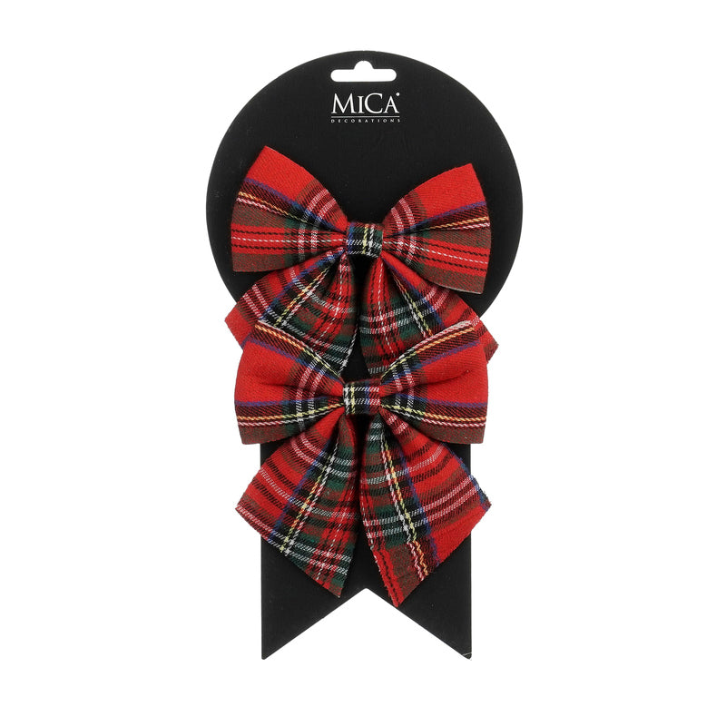 Bow check red - l12xw13cm