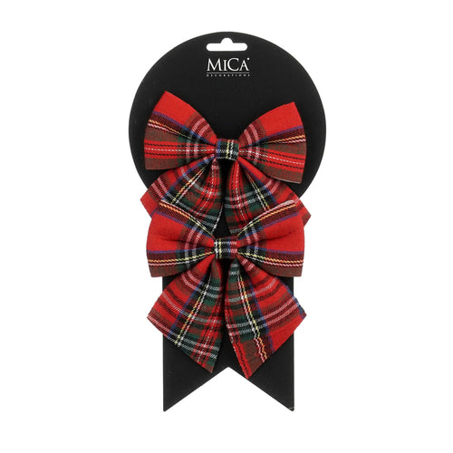 Bow check red - l12xw13cm