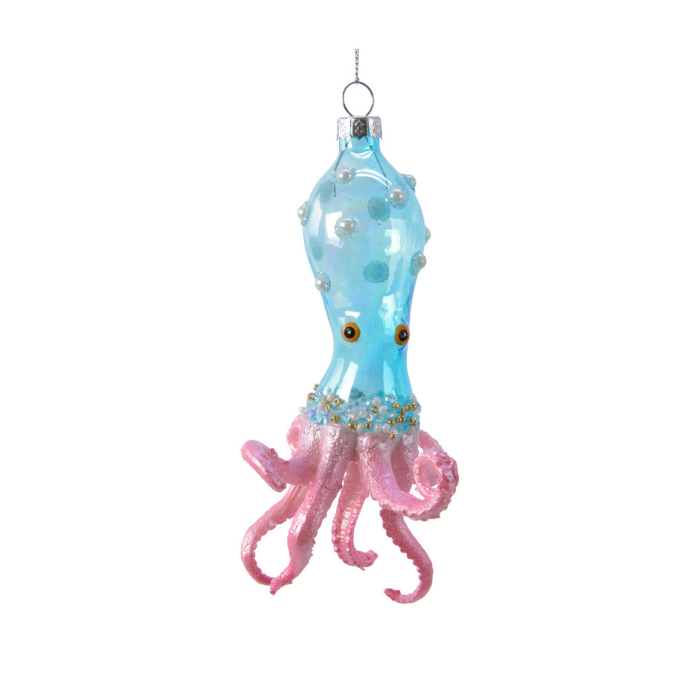 Glass Octopus With Pearls (13.2 cm)
