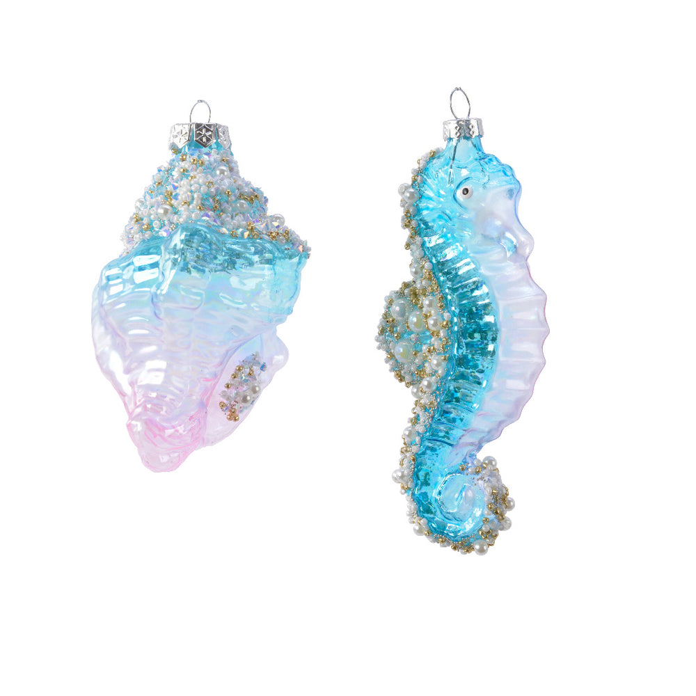 Glass Sea Figure With Pearls - Each At