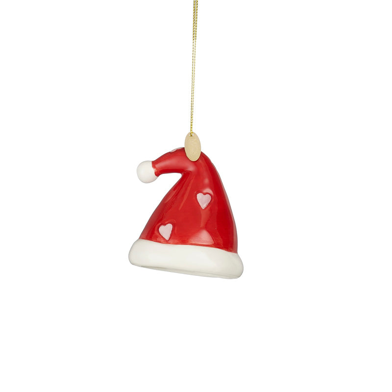 Ornament christmas hat red - l7xw6,5xh7,5cm