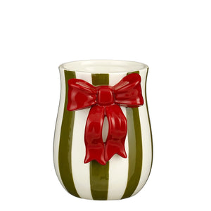 Kato vase stripes d. green - l15xw13xh17cm
