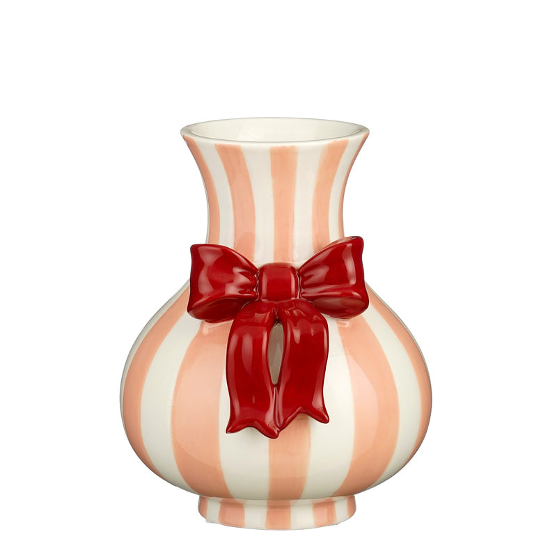 Kato vase stripes l. pink - l18,5xw17xh21,5cm