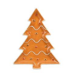 Plate gingerbread x-mas tree brown - l18xw22,5xh2,5cm