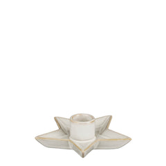 Candleholder star white - l11,5xw11xh4,5cm