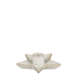 Candleholder star white - l11,5xw11xh4,5cm