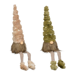 Decoration gnome l. brown green 2 assorted - l7xw7xh30cm
