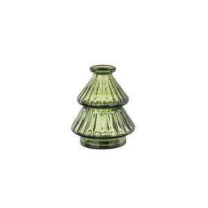 Vase tree recycled glass red green pink 3 assorted - h12,5xd