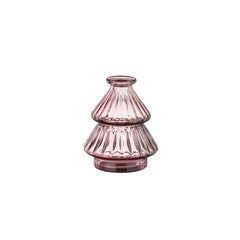Vase tree recycled glass red green pink 3 assorted - h12,5xd