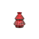 Vase tree recycled glass red green pink 3 assorted - h12,5xd