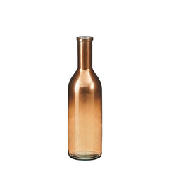 Rioja bottle recycled glass copper - h50xd14cm
