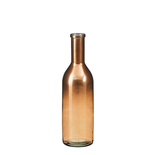 Rioja bottle recycled glass copper - h50xd14cm