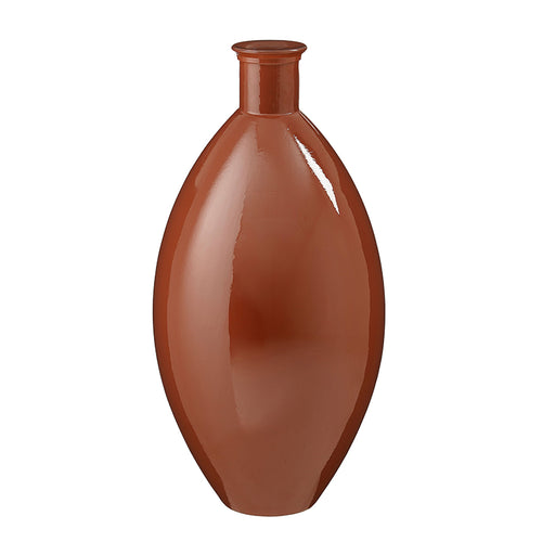 Qin vase recycled glass brown - h59xd29cm