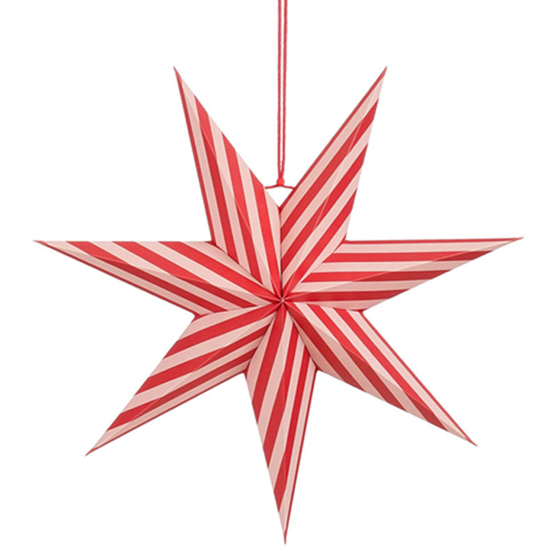 Star hanging pink red 2 assorted FSC Mix - h14xd45cm - each at