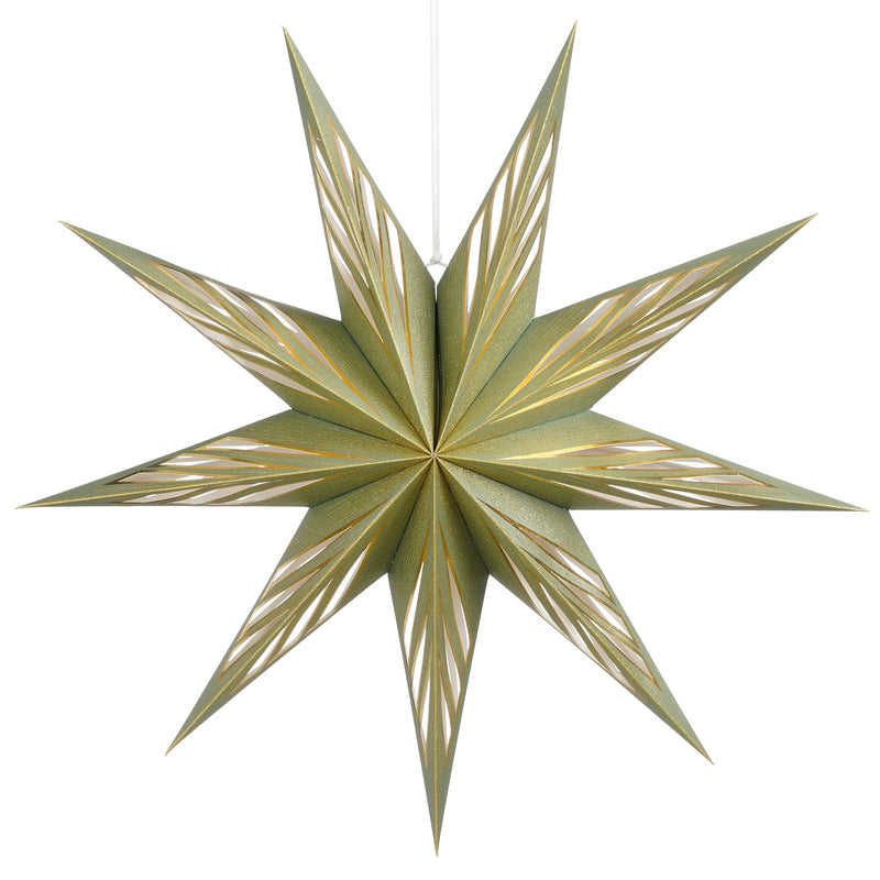 Aberdeen star hanging green FSC Mix - h18xd75cm