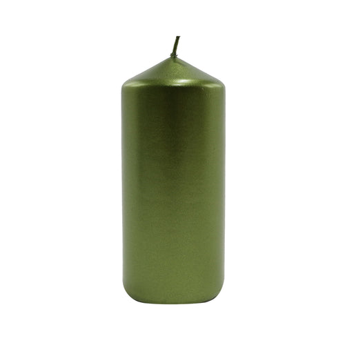 Metallic Green Pillar Candle (13cm)