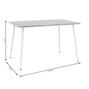 Cuba Sonoma and White Dining Table (120 cm)