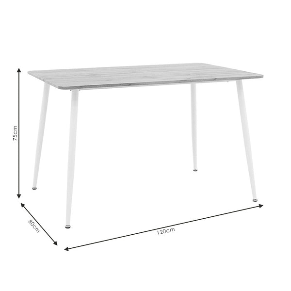Cuba Sonoma and White Dining Table (120 cm)
