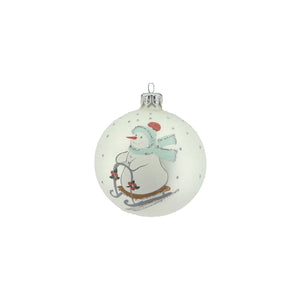 Snowman Glass Bauble (8cm)