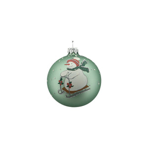 Snowman Glass Bauble (8cm)