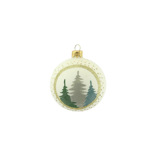 Trees Design Glass Bauble (8cm)