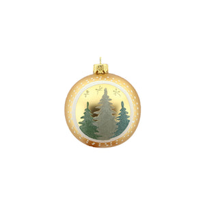Trees Design Glass Bauble (8cm)