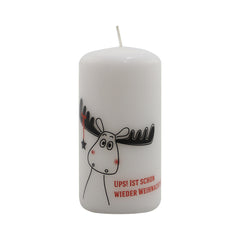 White Moose Pillar Candle (11cm)