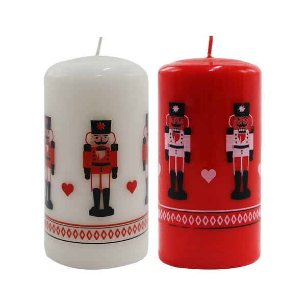 Red Nutcracker Stump Candle (11cm)